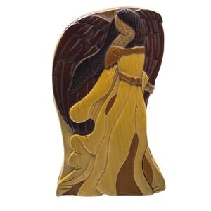 Carver Dans Wooden Angel 3D Puzzle Keepsake Handcrafted Trinket Jewelry Box
